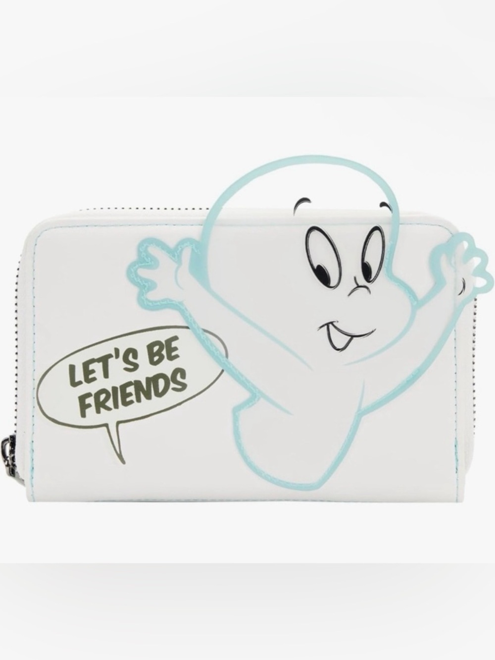 Loungefly Universal Casper the Friendly Ghost "Let's Be Friends" Glow Zip Wallet